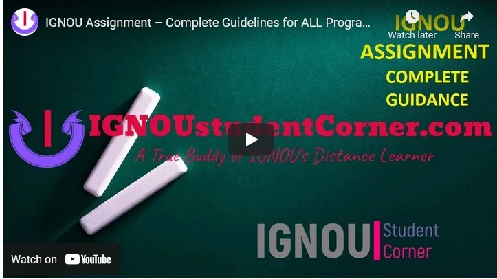 ignou assignment guide youtube